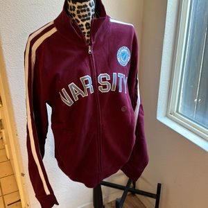 Aèropostale Merlot Varsity Track Jacket - Large